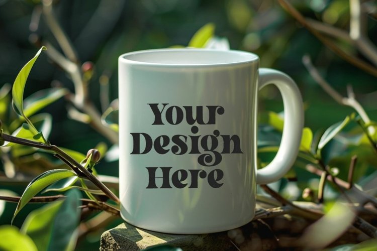 Green Nature Coffee Mug White Mockup