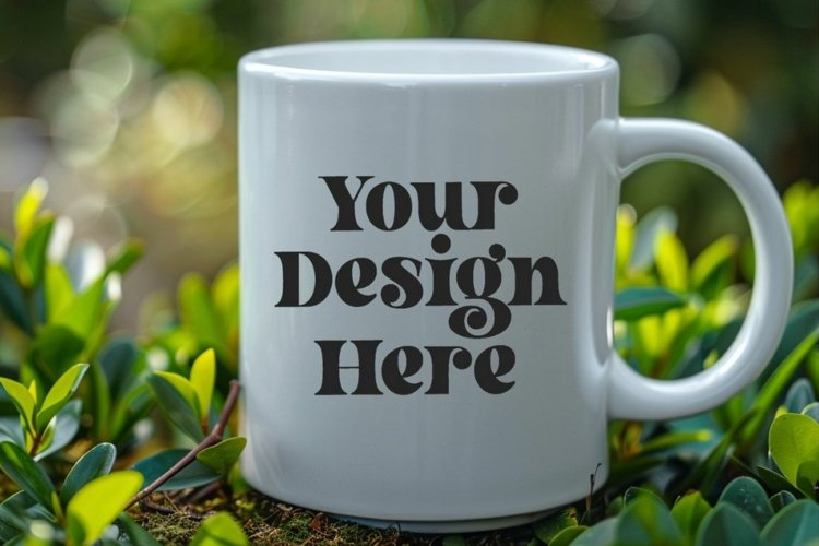 Green Nature Coffee Mug White Mockup