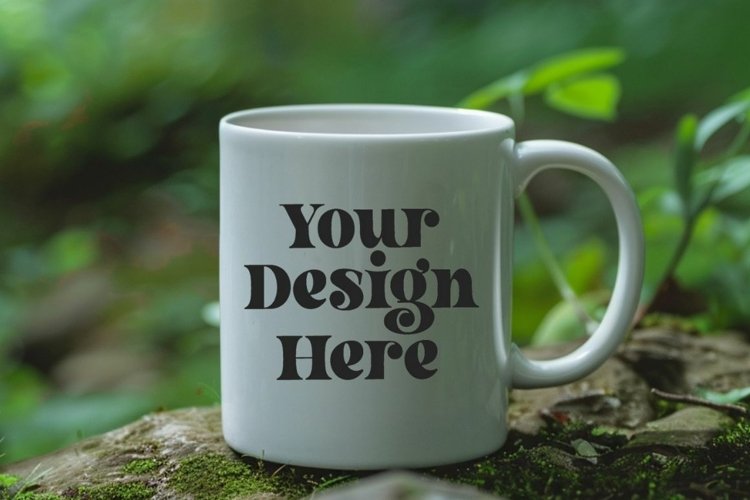 Green Nature Coffee Mug White Mockup