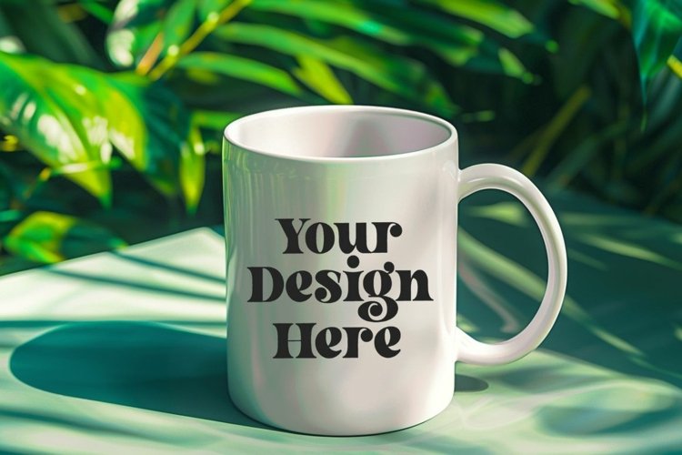 Green Nature Coffee Mug White Mockup