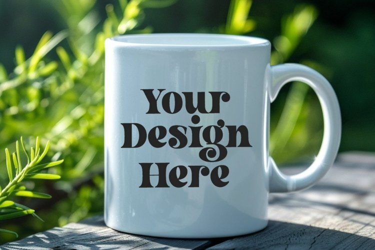 Green Nature Coffee Mug White Mockup
