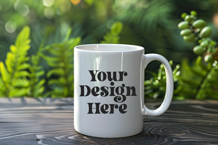 Green Nature Coffee Mug White Mockup