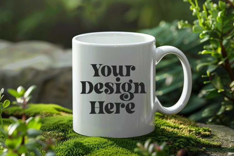 Green Nature Coffee Mug White Mockup