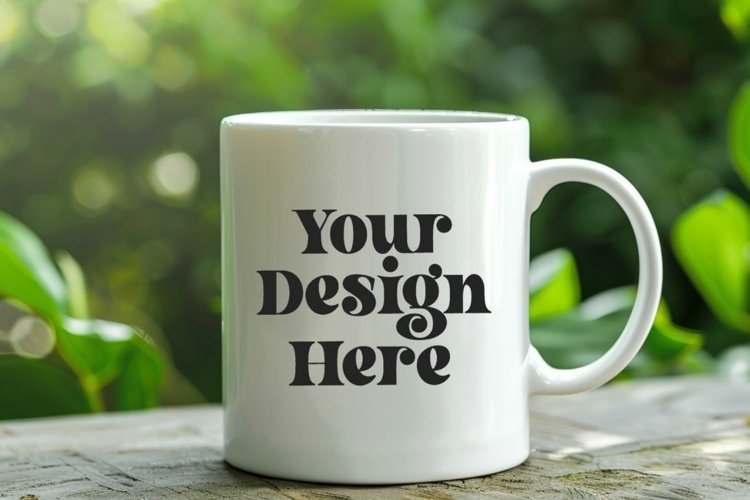 Green Nature Coffee Mug White Mockup