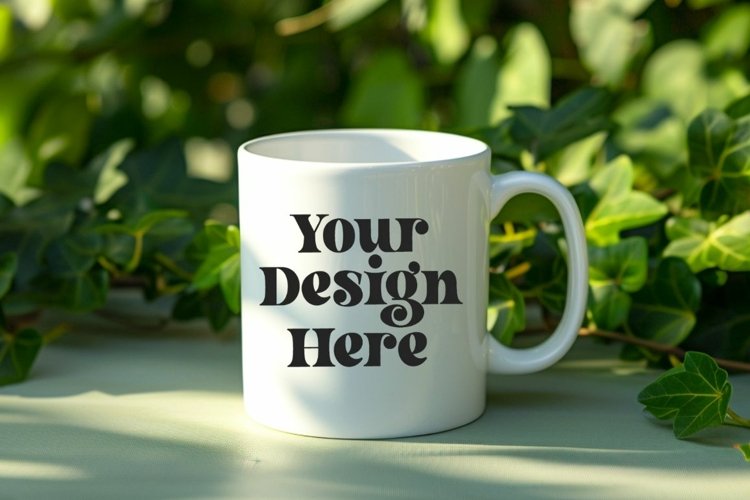 Green Nature Coffee Mug White Mockup