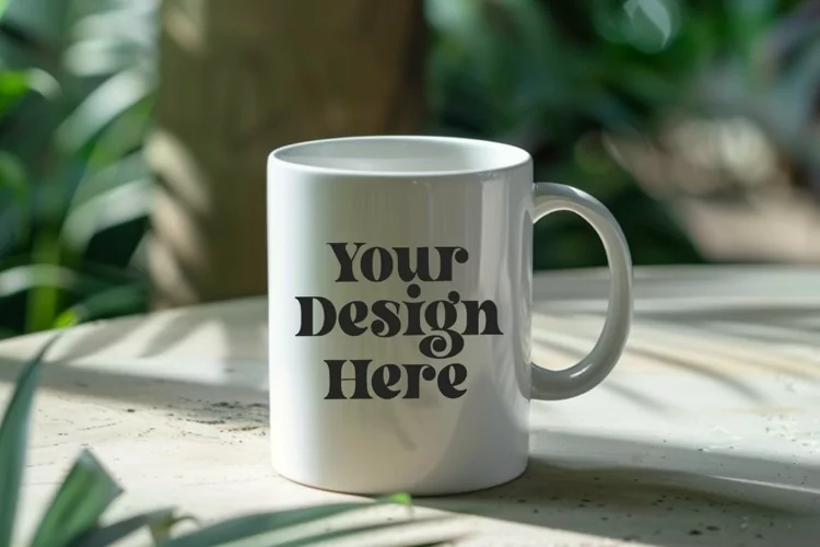 Green Nature Coffee Mug White Mockup
