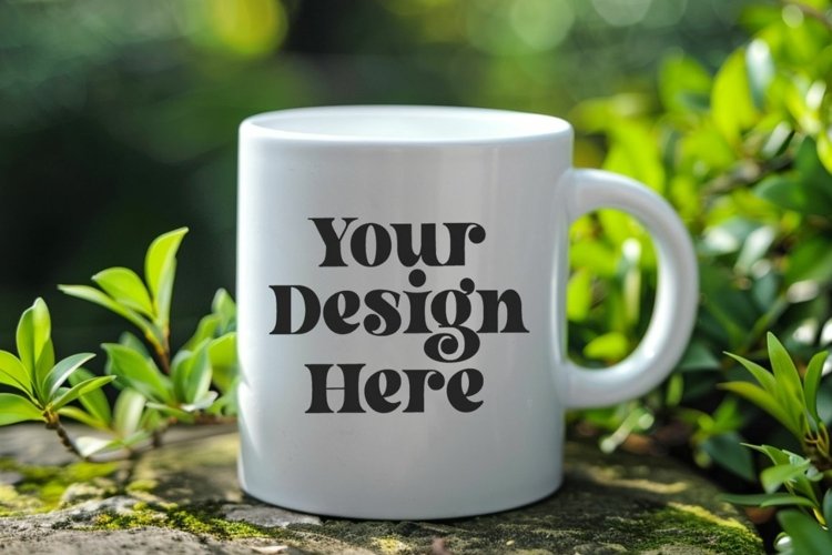 Green Nature Coffee Mug White Mockup