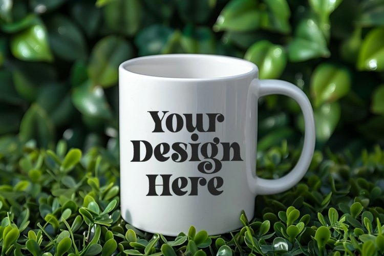 Green Nature Coffee Mug White Mockup