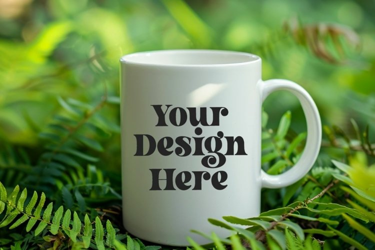 Green Nature Coffee Mug White Mockup