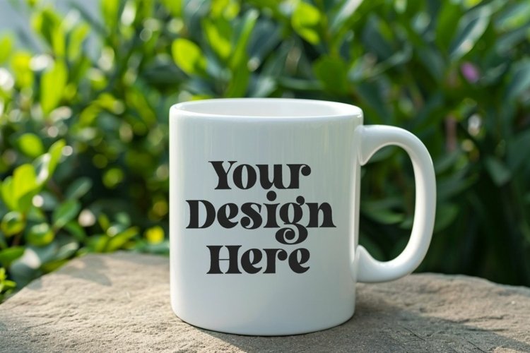 Green Nature Coffee Mug White Mockup