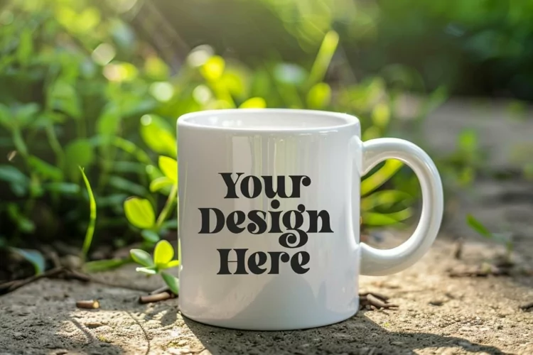 Green Nature Coffee Mug White Mockup