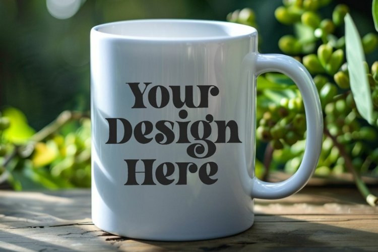 Green Nature Coffee Mug White Mockup
