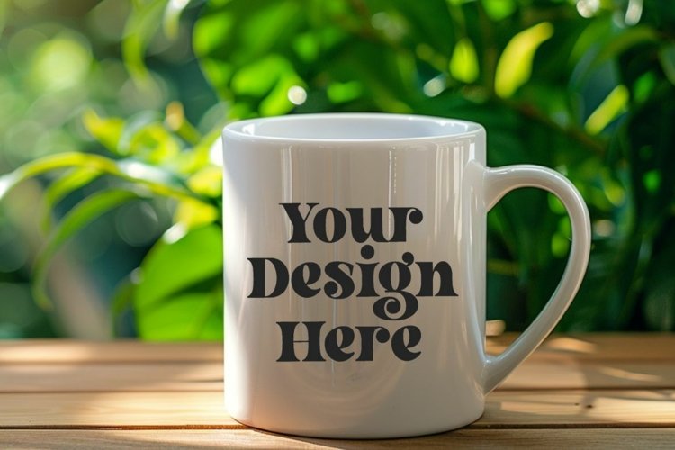 Green Nature Coffee Mug White Mockup