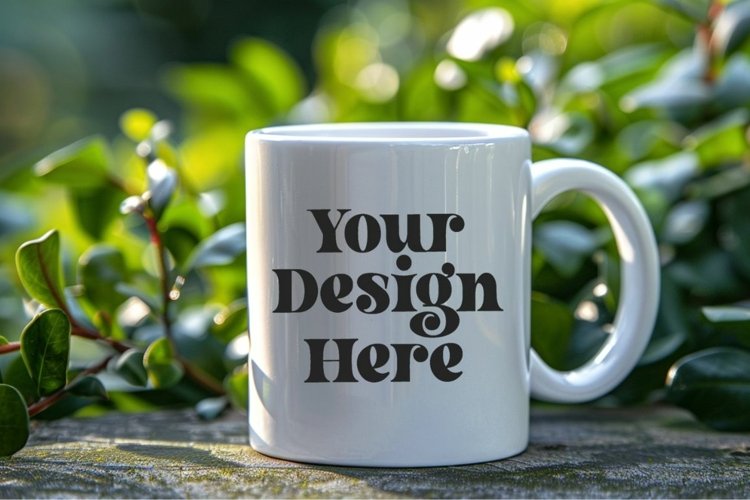 Green Nature Coffee Mug White Mockup