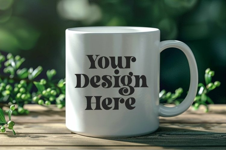 Green Nature Coffee Mug White Mockup