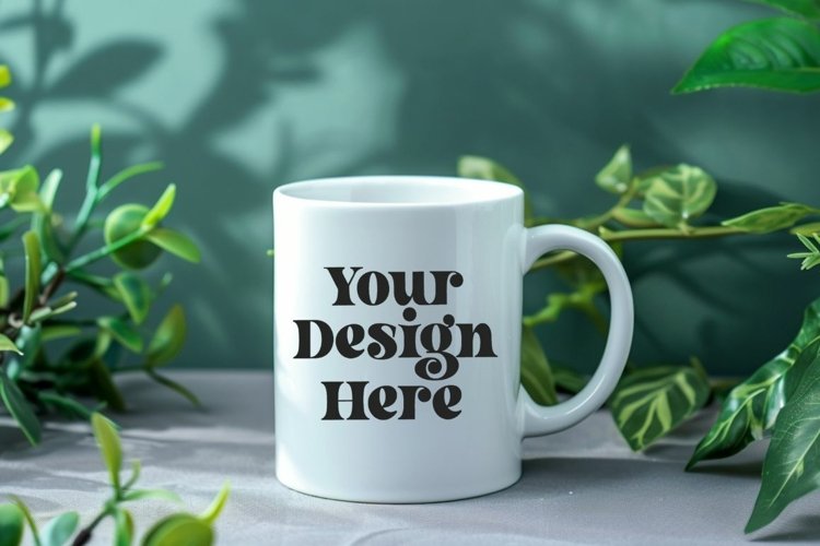 Green Nature Coffee Mug White Mockup