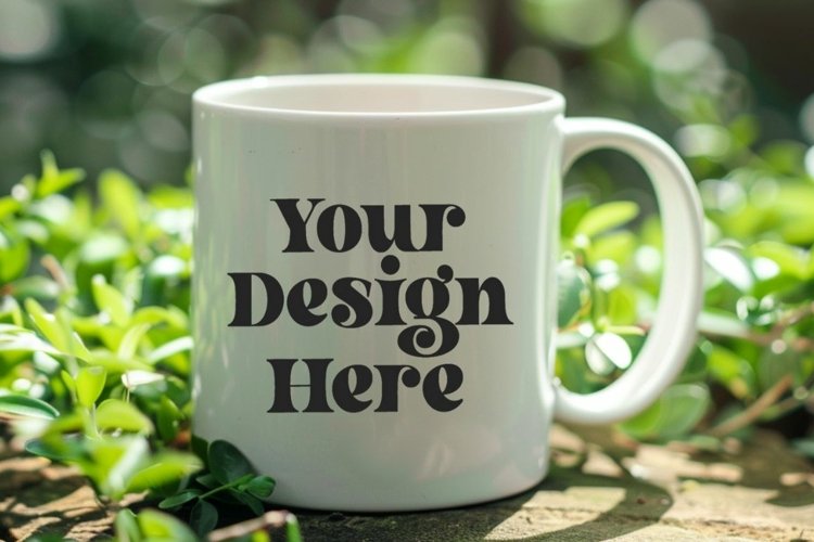 Green Nature Coffee Mug White Mockup