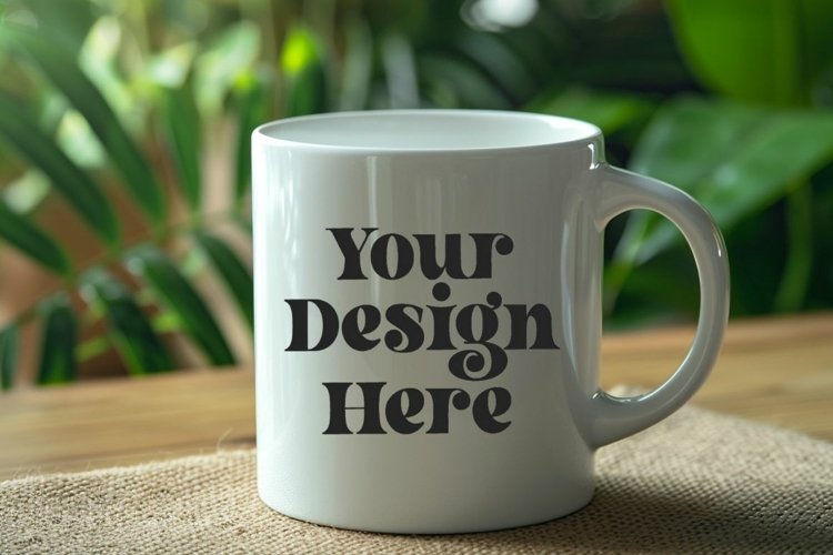 Green Nature Coffee Mug White Mockup