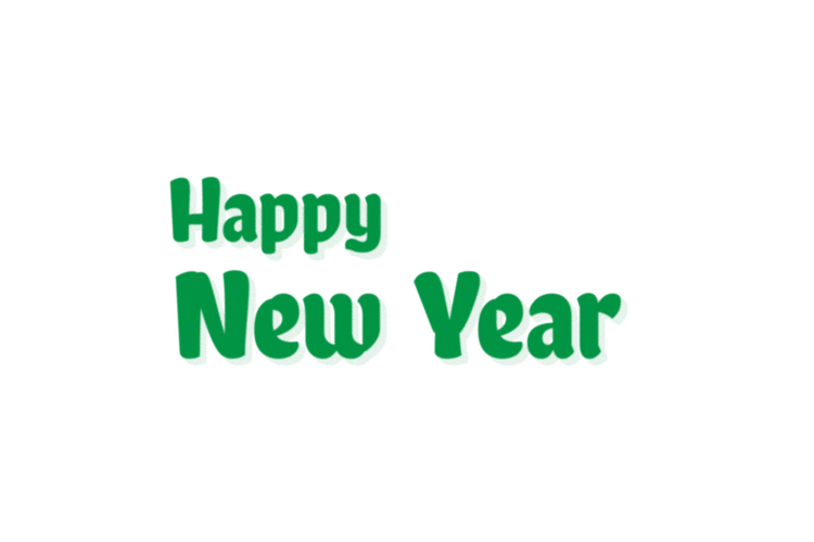 Green new years day lettering typography vector