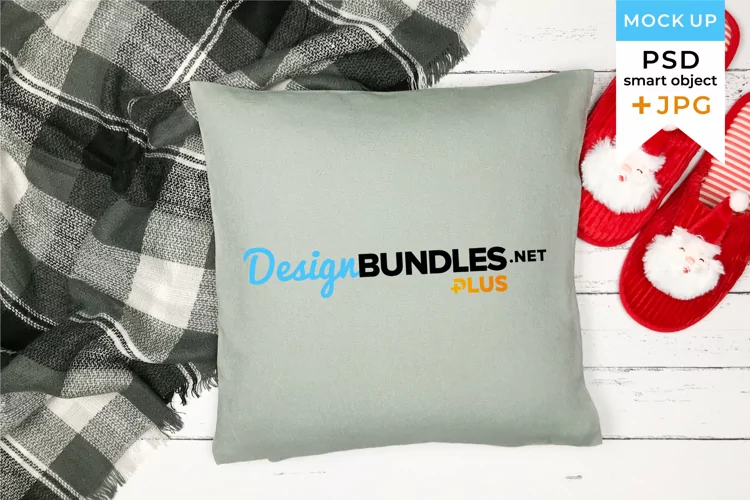 Christmas pillow mockup | Green Pillowcase mockup