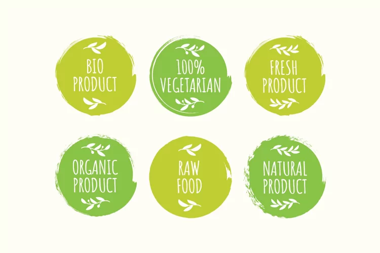 Natural Products Green Brushed Labels