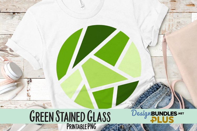 Green Stained Glass Sublimation PNG example image 1