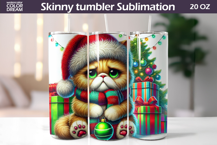 Christmas Green Animal Tumbler | Grumpy Cat Tumbler