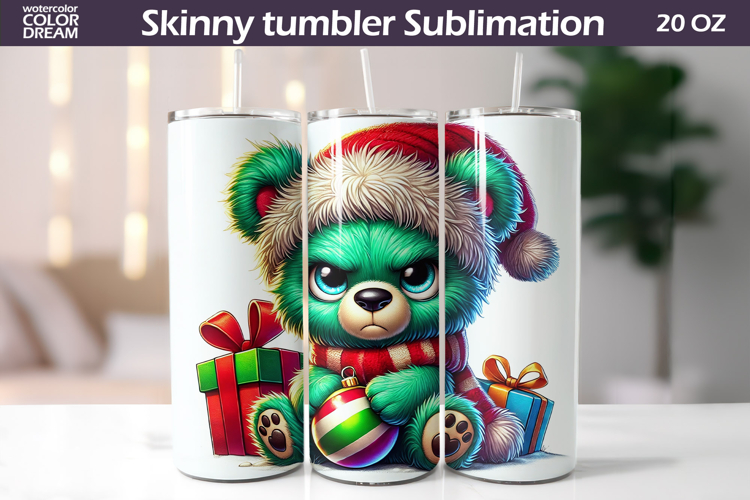 Christmas Green Animal Tumbler | Grumpy Dog Tumbler