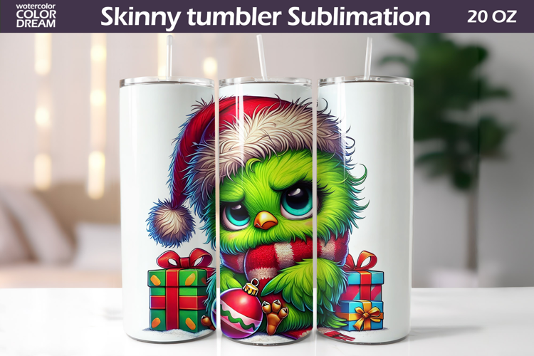 Christmas Green Animal Tumbler | Grumpy Bird Tumbler