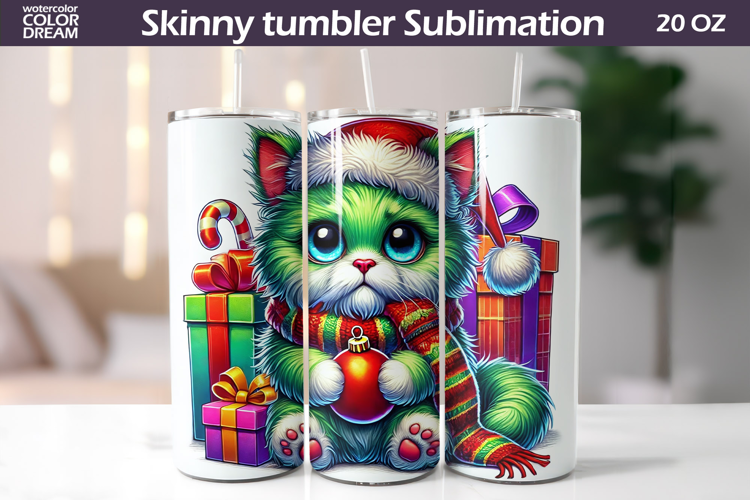 Christmas Green Animal Tumbler | Grumpy Cat Tumbler