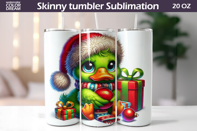 Christmas Green Animal Tumbler | Grumpy Duck Tumbler