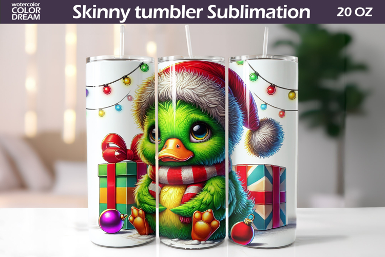 Christmas Green Animal Tumbler | Grumpy Duck Tumbler