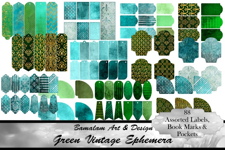 Green Vintage Scrapbook Ephemera