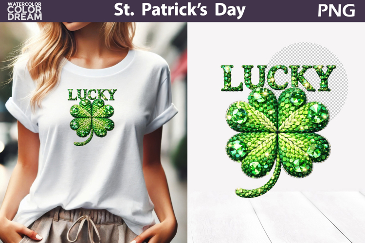 St. Patricks Day Clipart | Lucky Clover Sublimation