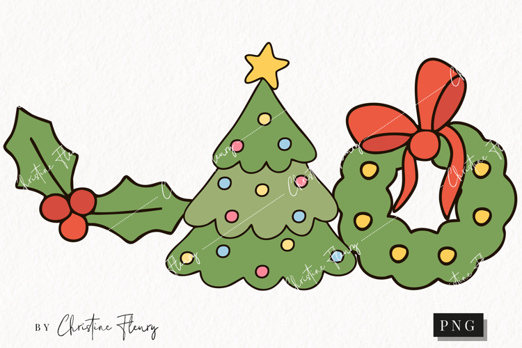 Doodle Christmas Tree Clipart | Christmas PNG