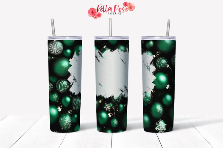 Green Ornament | Christmas | 20oz Tumbler Sublimation Wrap