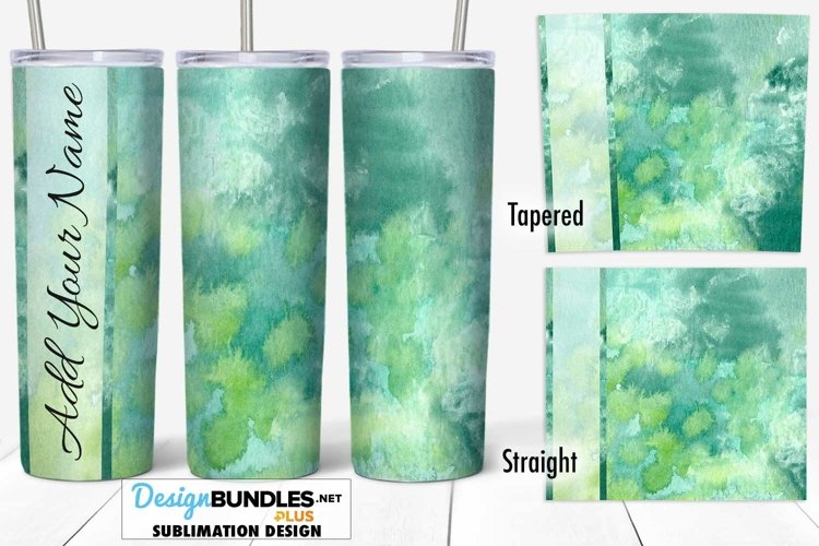 Green Watercolor 20 oz Tumbler Wrap Sublimation | Add A Name