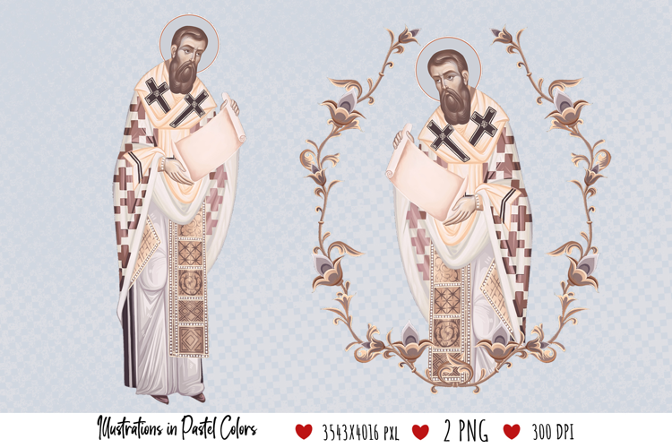 Gregory Palamas. Illustration in Byzantine Style