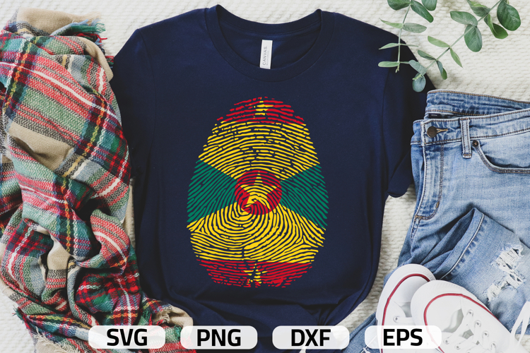Grenada SVG | Grenada Flag Fingerprint | SVG PNG DXF EPS