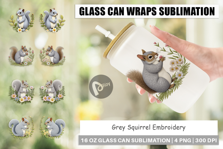 Glass Can Grey Squirrel