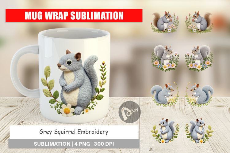Mug Wrap Grey Squirrel
