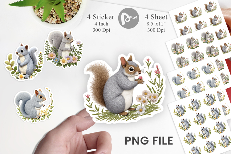 Grey Squirrel Sticker