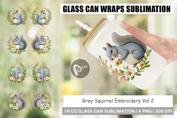 Glass Can Grey Squirrel