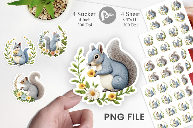 Grey Squirrel Sticker