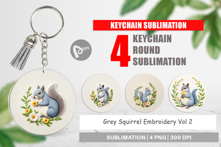 Keychain Grey Squirrel