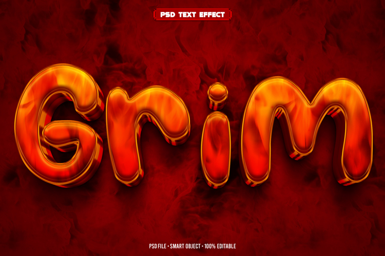 Grim 3D editable text effect
