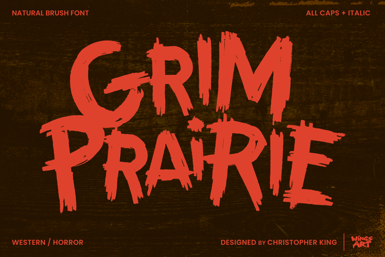 Grim Prairie: A Hand-Drawn Western Horror Brush Font