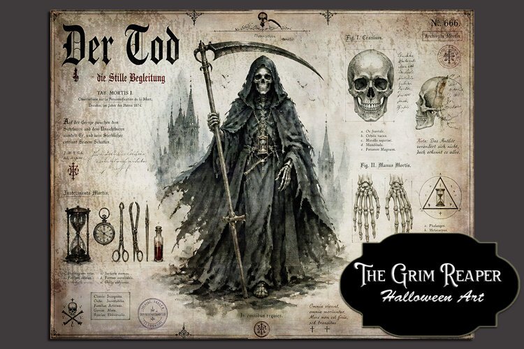 The Grim Reaper - Gothic Sublimation Art example image 1