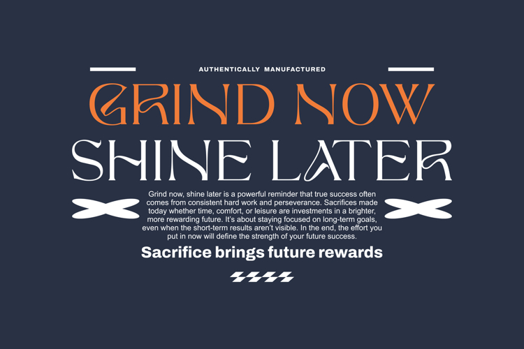 Grind Now Shine Later Urban Typography T-shirt Design