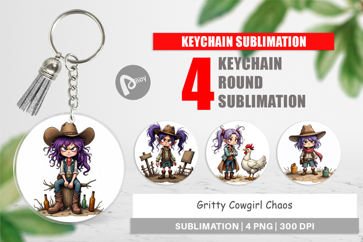 Keychain Cowgirl Chaos